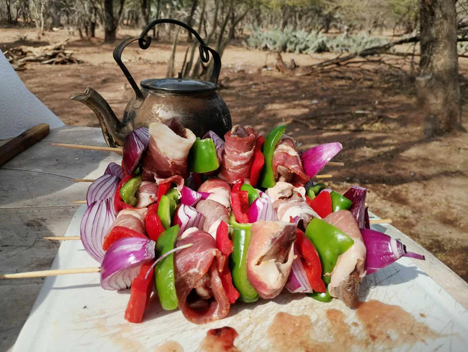 Comida al aire libre.